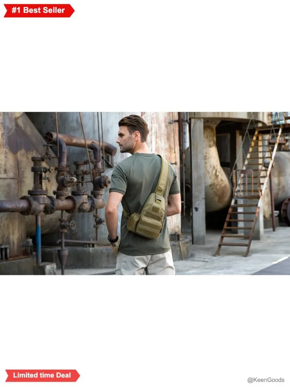 Tactical Sling Bag Nylon Crossbody Shoulder Backpack for Men